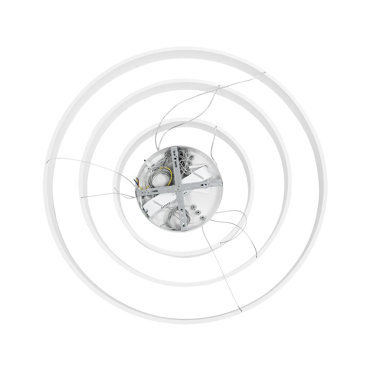 GLOBOSTAR® VENOM TRIO 61189 Μοντέρνο Κρεμαστό Φωτιστικό Οροφής LED 120W 14158lm 120° AC 220-240V IP20 Ρυθμιζόμενο Λευκό CCT με Χειριστήριο από 2700K έως 6000K Dimmable - Lumileds SMD Chip - Λευκό Ματ - Μ80 x Π80 x Υ60cm - 3 Χρόνια Εγγύηση - ledmania.gr