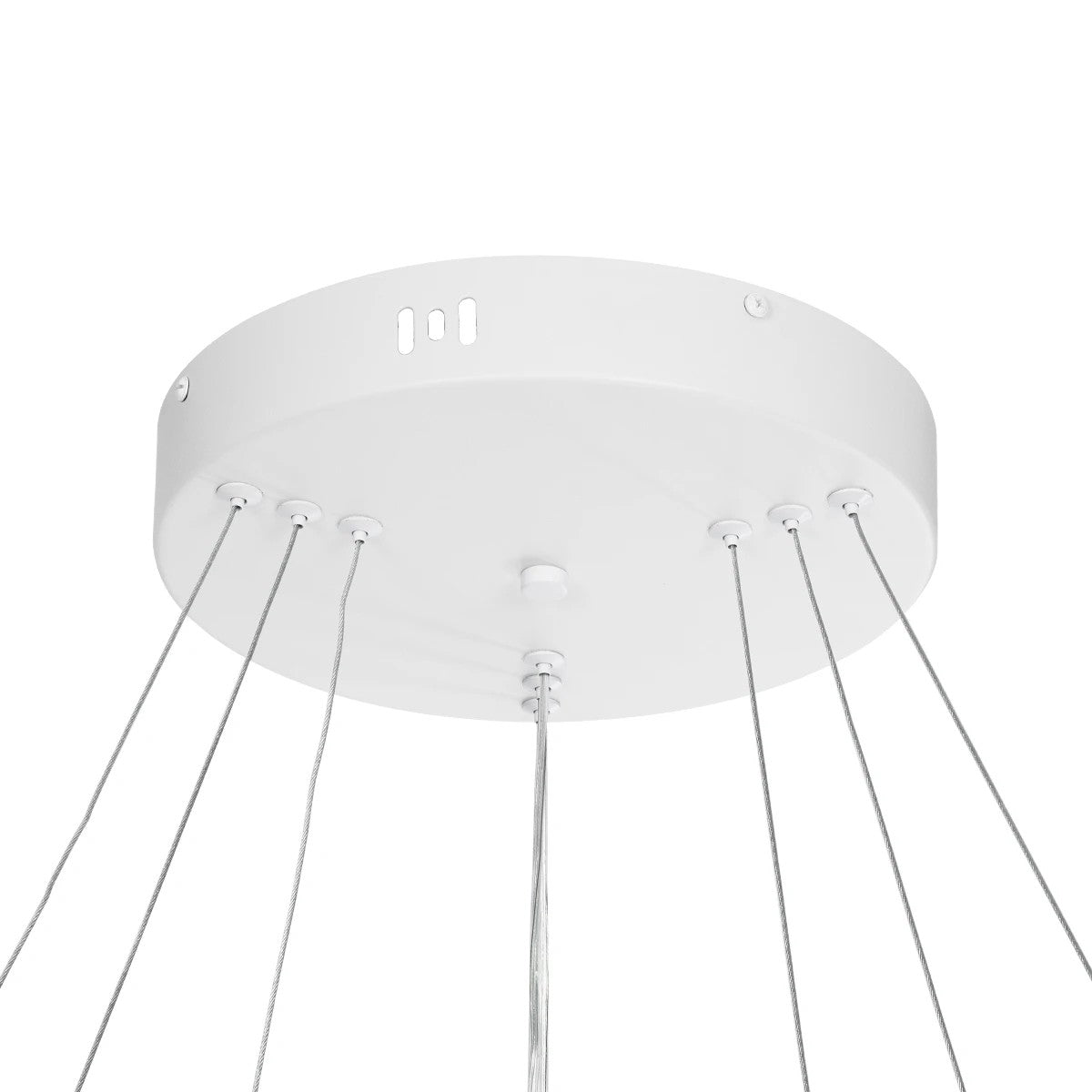 GLOBOSTAR® VENOM TRIO 61189-DECO Μοντέρνο Κρεμαστό Φωτιστικό Οροφής LED 120W 14158lm 120° AC 220-240V IP20 Ρυθμιζόμενο Λευκό CCT με Χειριστήριο από 2700K έως 6000K Dimmable - Lumileds SMD Chip - Λευκό Ματ - Μ80 x Π80 x Υ60cm - 3 Χρόνια Εγγύηση