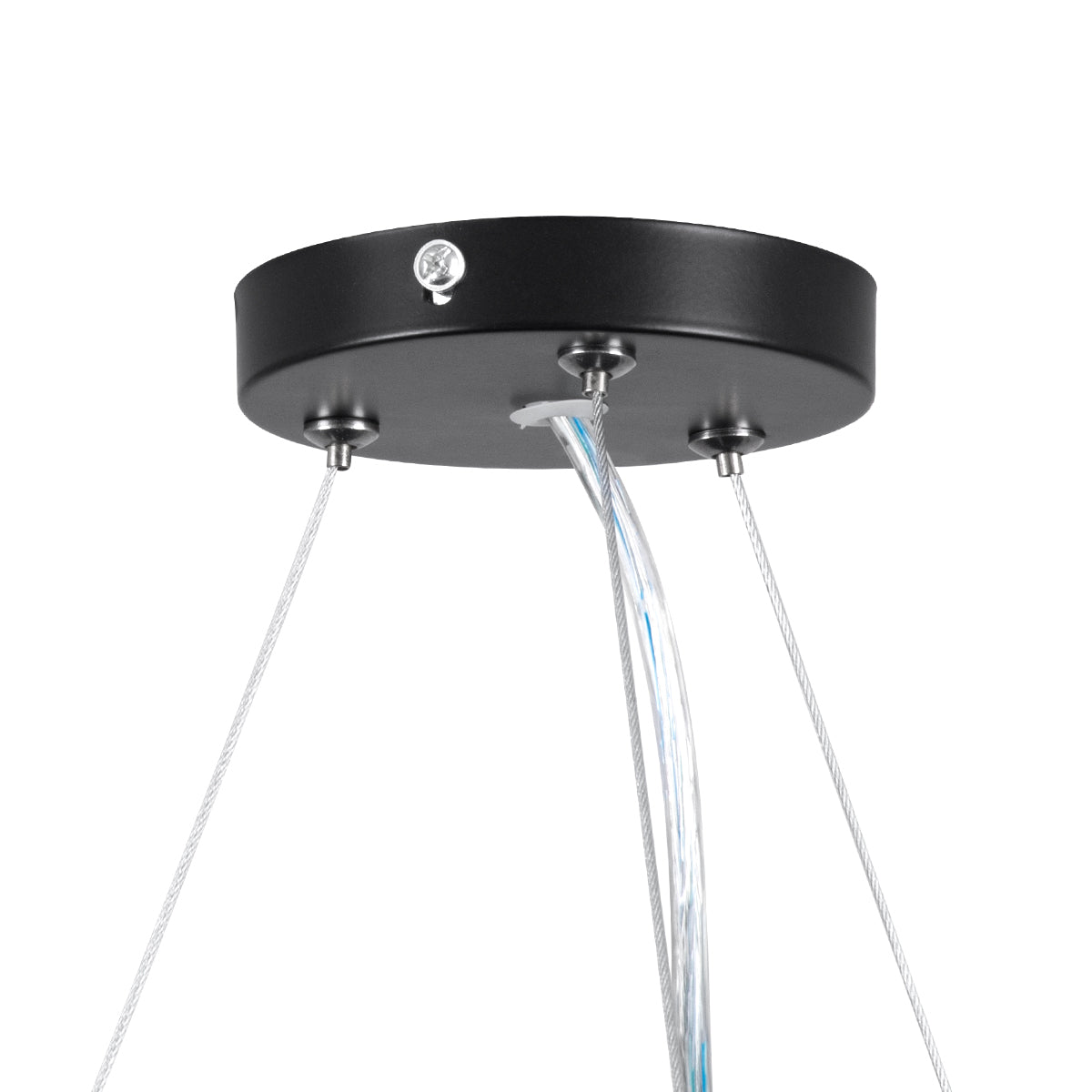 GloboStar® BURTON 61202-P Κρεμαστή Πλαφονιέρα Οροφής LED CCT 75W 8625lm 120° AC 220-240V - Εναλλαγή Φωτισμού μέσω Τηλεχειριστηρίου All In One Ψυχρό 6000k+Φυσικό 4500k+Θερμό 2700k Dimmable Φ60cm - Μαύρο - 3 Years Warranty - ledmania.gr