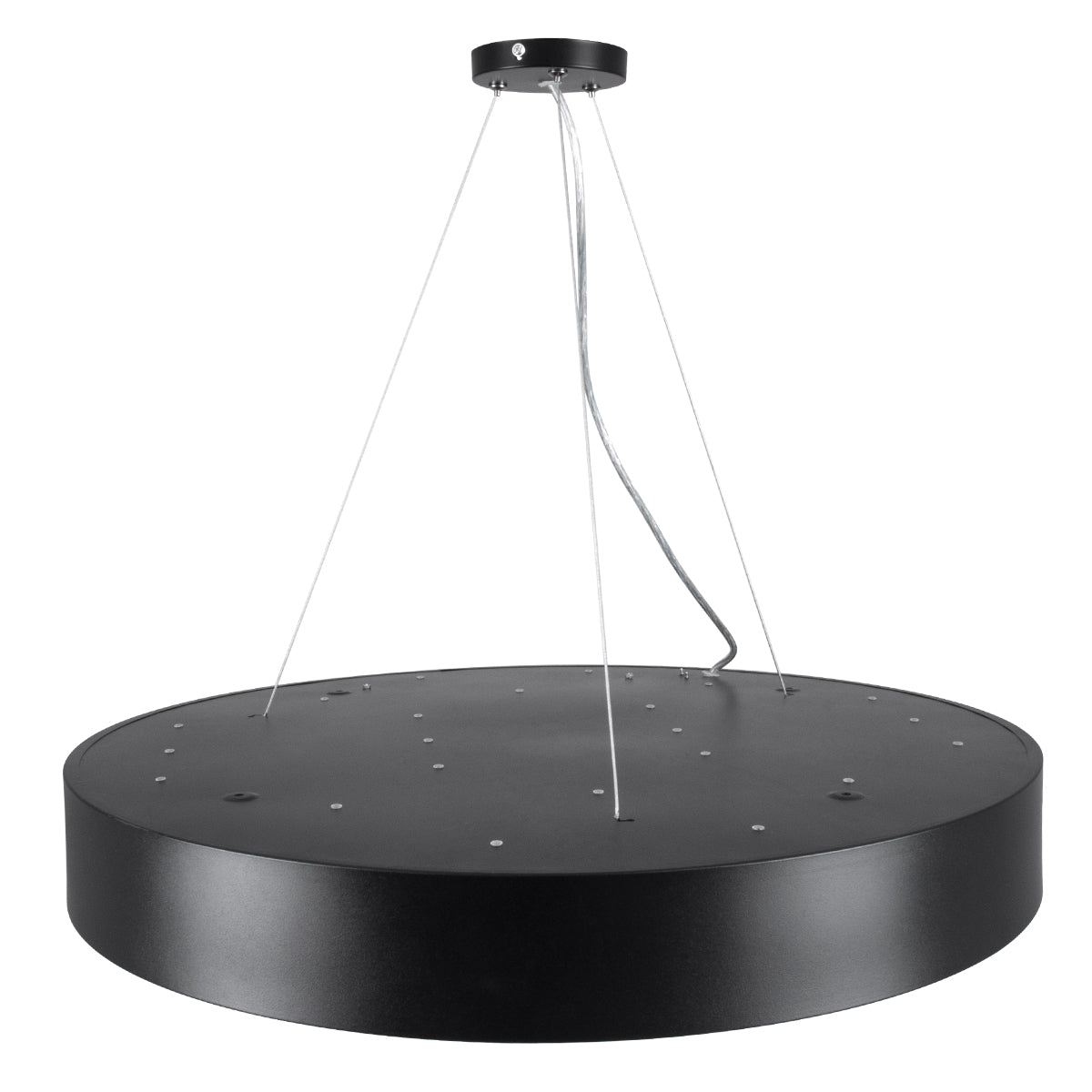 GloboStar® BURTON 61202-P Κρεμαστή Πλαφονιέρα Οροφής LED CCT 75W 8625lm 120° AC 220-240V - Εναλλαγή Φωτισμού μέσω Τηλεχειριστηρίου All In One Ψυχρό 6000k+Φυσικό 4500k+Θερμό 2700k Dimmable Φ60cm - Μαύρο - 3 Years Warranty - ledmania.gr
