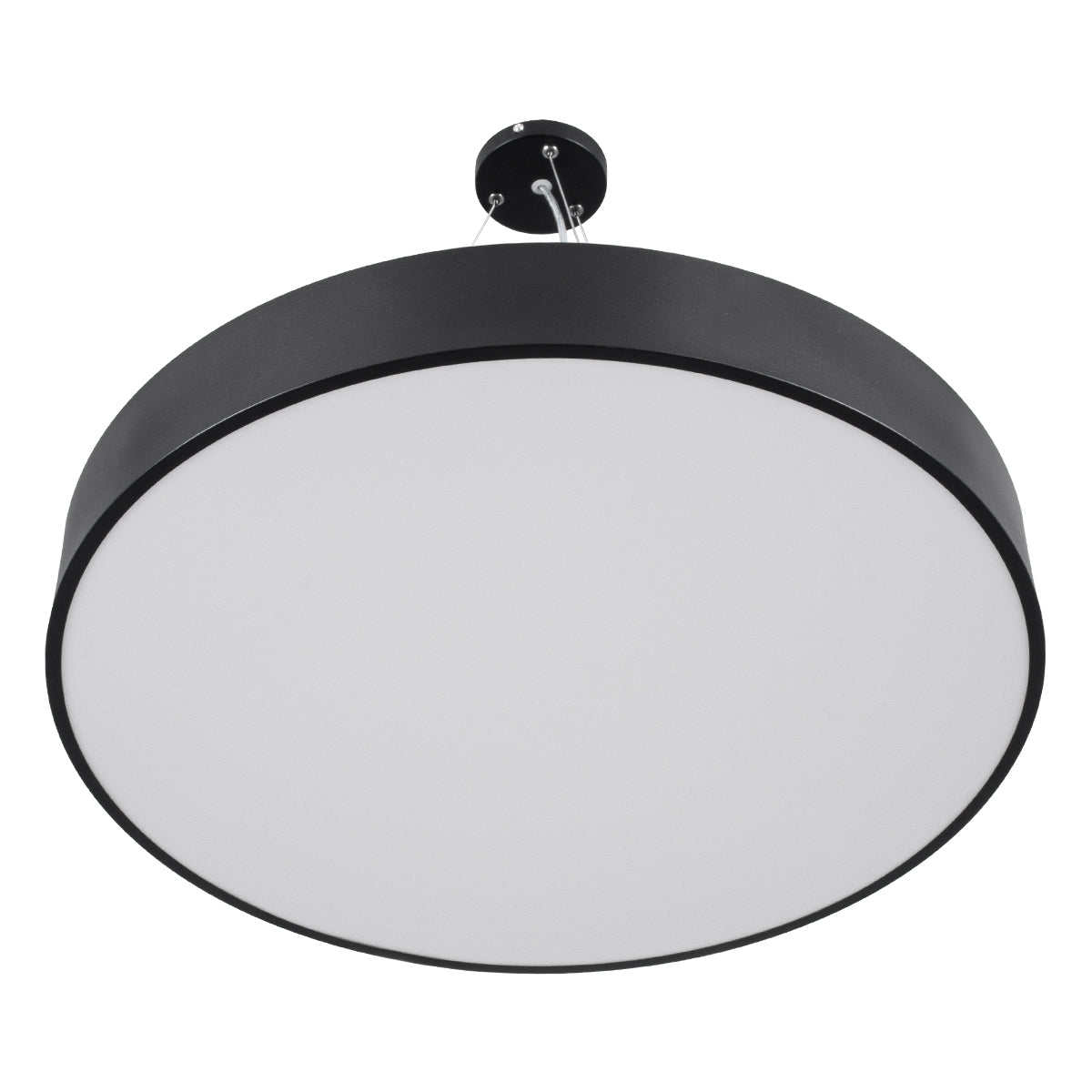 GloboStar® BURTON 61202-S Πλαφονιέρα Οροφής LED CCT 75W 8625lm 120° AC 220-240V - Εναλλαγή Φωτισμού μέσω Τηλεχειριστηρίου All In One Ψυχρό 6000k+Φυσικό 4500k+Θερμό 2700k Dimmable Φ60cm - Μαύρο - 3 Years Warranty - ledmania.gr