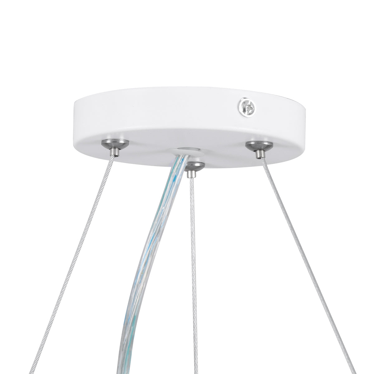 GloboStar® BURTON 61203-P Κρεμαστή Πλαφονιέρα Οροφής LED CCT 75W 8625lm 120° AC 220-240V - Εναλλαγή Φωτισμού μέσω Τηλεχειριστηρίου All In One Ψυχρό 6000k+Φυσικό 4500k+Θερμό 2700k Dimmable Φ60cm - Λευκό - 3 Years Warranty - ledmania.gr