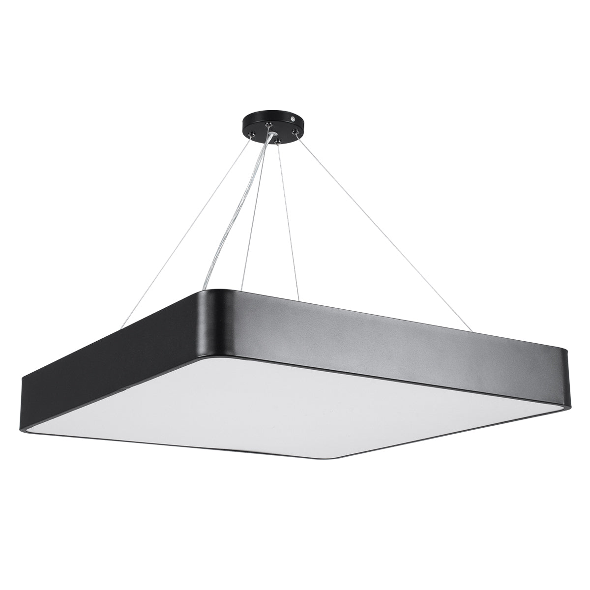 GloboStar® KAMALA 61208-S Πλαφονιέρα Οροφής LED CCT 75W 8625lm 120° AC 220-240V - Εναλλαγή Φωτισμού μέσω Τηλεχειριστηρίου All In One Ψυχρό 6000k+Φυσικό 4500k+Θερμό 2700k Dimmable Μ60 x Π60 x Υ8cm - Μαύρο - 3 Years Warranty - ledmania.gr