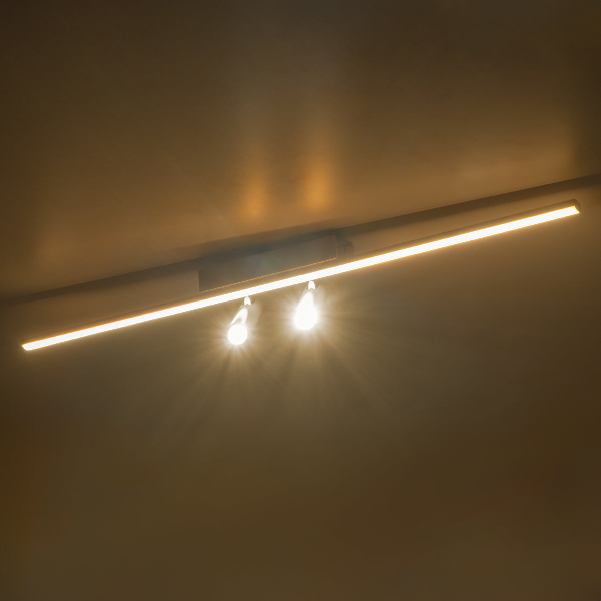 GLOBOSTAR® BARETTI 61228 Φωτιστικό Οροφής Linear Design LED CCT με Κινούμενα Σποτ LED Downlight 24W 2688lm 160° & 45° AC 220-240V IP20  - Εναλλαγή Φωτισμού μέσω Διακόπτη On/Off All In One Ψυχρό 6000k+Φυσικό 4500k+Θερμό 2700k Dimmable - Μ80 x Π5.5 x Υ5 ... - ledmania.gr