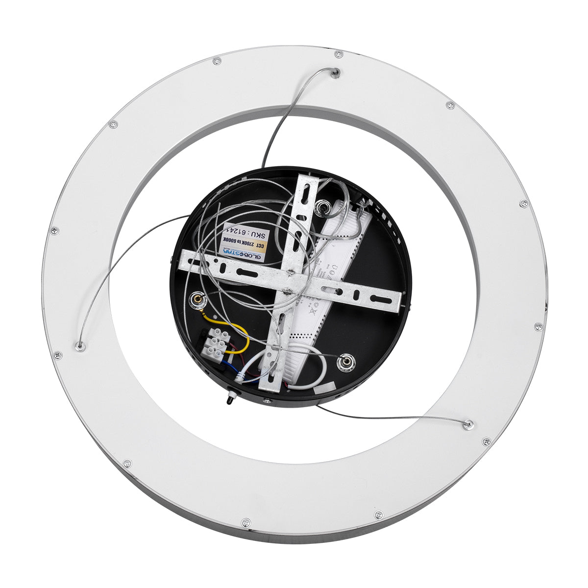 GloboStar® SALEM 61241 Κρεμαστή Πλαφονιέρα Οροφής Δαχτυλίδι-Κύκλος LED CCT 75W 8625lm 120° AC 220-240V - Εναλλαγή Φωτισμού μέσω Τηλεχειριστηρίου All In One Ψυχρό 6000k+Φυσικό 4500k+Θερμό 2700k Dimmable Φ45cm - Μαύρο - 3 Years Warranty - ledmania.gr