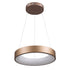 GloboStar® SALEM 61244 Κρεμαστή Πλαφονιέρα Οροφής Δαχτυλίδι-Κύκλος LED CCT 75W 8625lm 120° AC 220-240V - Εναλλαγή Φωτισμού μέσω Τηλεχειριστηρίου All In One Ψυχρό 6000k+Φυσικό 4500k+Θερμό 2700k Dimmable Φ45cm - Καφέ Χάλκινο - 3 Years Warranty - ledmania.gr