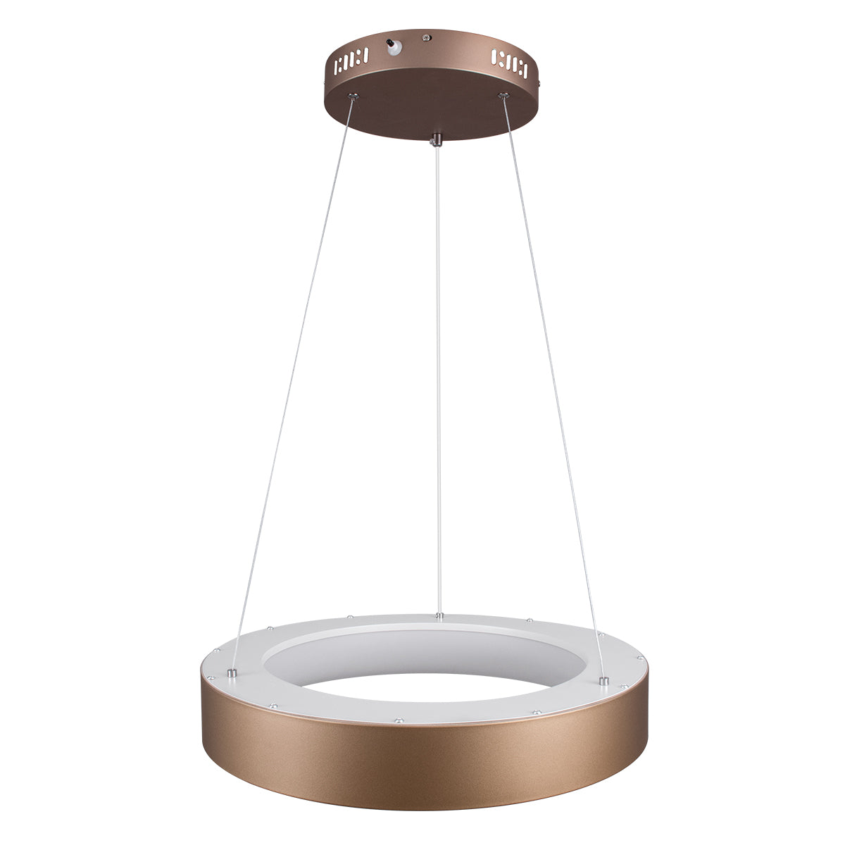 GloboStar® SALEM 61244 Κρεμαστή Πλαφονιέρα Οροφής Δαχτυλίδι-Κύκλος LED CCT 75W 8625lm 120° AC 220-240V - Εναλλαγή Φωτισμού μέσω Τηλεχειριστηρίου All In One Ψυχρό 6000k+Φυσικό 4500k+Θερμό 2700k Dimmable Φ45cm - Καφέ Χάλκινο - 3 Years Warranty - ledmania.gr