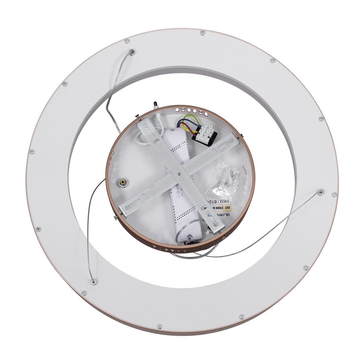 GloboStar® SALEM 61244 Κρεμαστή Πλαφονιέρα Οροφής Δαχτυλίδι-Κύκλος LED CCT 75W 8625lm 120° AC 220-240V - Εναλλαγή Φωτισμού μέσω Τηλεχειριστηρίου All In One Ψυχρό 6000k+Φυσικό 4500k+Θερμό 2700k Dimmable Φ45cm - Καφέ Χάλκινο - 3 Years Warranty - ledmania.gr