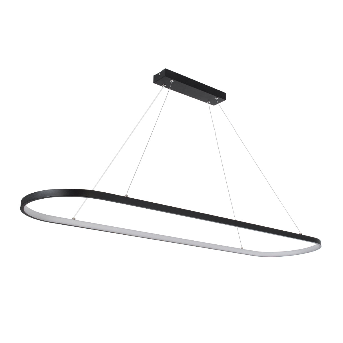 GLOBOSTAR® BOLIVAR 61271 Μοντέρνο Κρεμαστό Φωτιστικό Οροφής LED 54W 6210lm 360° AC 220-240V IP20 Ρυθμιζόμενο Λευκό CCT με Χειριστήριο από 2700K έως 6000K Dimmable - Lumileds SMD Chip - Μαύρο Ματ - Μ120 x Π30 x Υ2cm - 3 Χρόνια Εγγύηση - ledmania.gr