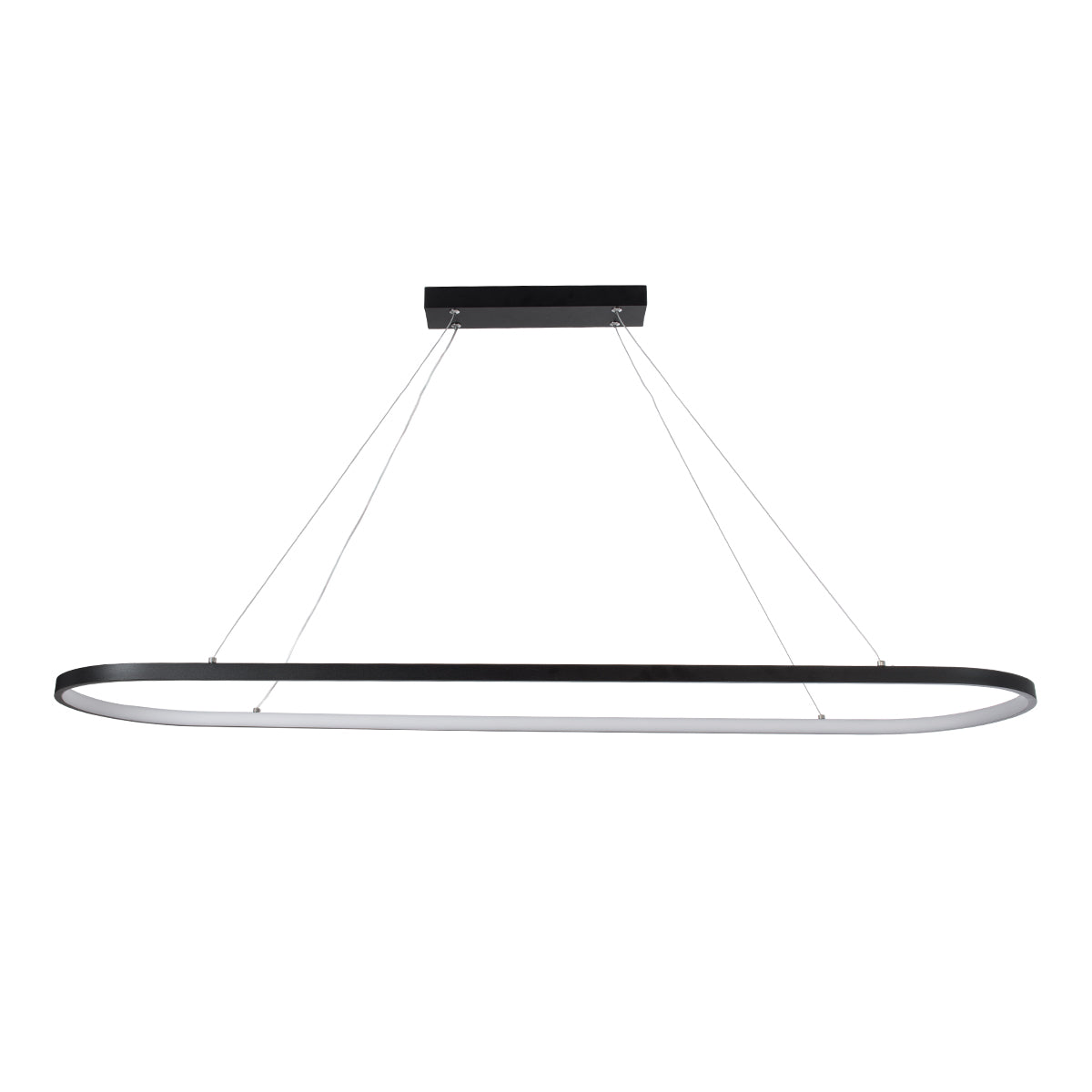 GLOBOSTAR® BOLIVAR 61271 Μοντέρνο Κρεμαστό Φωτιστικό Οροφής LED 54W 6210lm 360° AC 220-240V IP20 Ρυθμιζόμενο Λευκό CCT με Χειριστήριο από 2700K έως 6000K Dimmable - Lumileds SMD Chip - Μαύρο Ματ - Μ120 x Π30 x Υ2cm - 3 Χρόνια Εγγύηση - ledmania.gr