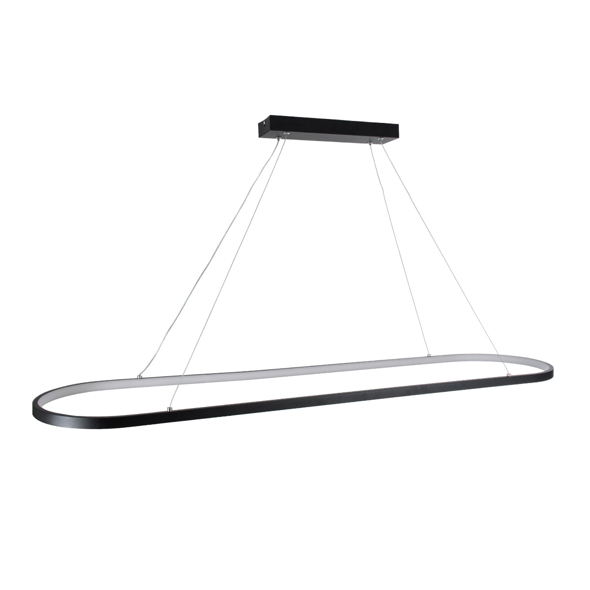 GLOBOSTAR® BOLIVAR 61271 Μοντέρνο Κρεμαστό Φωτιστικό Οροφής LED 54W 6210lm 360° AC 220-240V IP20 Ρυθμιζόμενο Λευκό CCT με Χειριστήριο από 2700K έως 6000K Dimmable - Lumileds SMD Chip - Μαύρο Ματ - Μ120 x Π30 x Υ2cm - 3 Χρόνια Εγγύηση - ledmania.gr