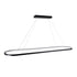 GLOBOSTAR® BOLIVAR 61271 Μοντέρνο Κρεμαστό Φωτιστικό Οροφής LED 54W 6210lm 360° AC 220-240V IP20 Ρυθμιζόμενο Λευκό CCT με Χειριστήριο από 2700K έως 6000K Dimmable - Lumileds SMD Chip - Μαύρο Ματ - Μ120 x Π30 x Υ2cm - 3 Χρόνια Εγγύηση - ledmania.gr