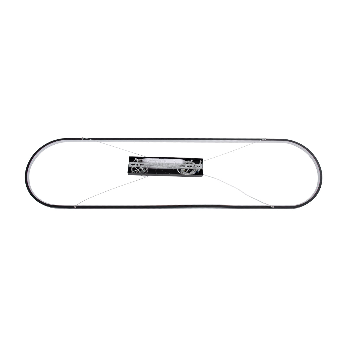 GLOBOSTAR® BOLIVAR 61271 Μοντέρνο Κρεμαστό Φωτιστικό Οροφής LED 54W 6210lm 360° AC 220-240V IP20 Ρυθμιζόμενο Λευκό CCT με Χειριστήριο από 2700K έως 6000K Dimmable - Lumileds SMD Chip - Μαύρο Ματ - Μ120 x Π30 x Υ2cm - 3 Χρόνια Εγγύηση - ledmania.gr