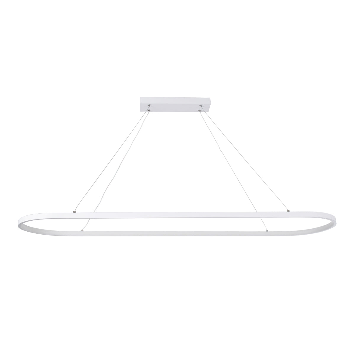 GLOBOSTAR® BOLIVAR 61272 Μοντέρνο Κρεμαστό Φωτιστικό Οροφής LED 54W 6210lm 360° AC 220-240V IP20 Ρυθμιζόμενο Λευκό CCT με Χειριστήριο από 2700K έως 6000K Dimmable - Lumileds SMD Chip - Λευκό Ματ - Μ120 x Π30 x Υ2cm - 3 Χρόνια Εγγύηση - ledmania.gr