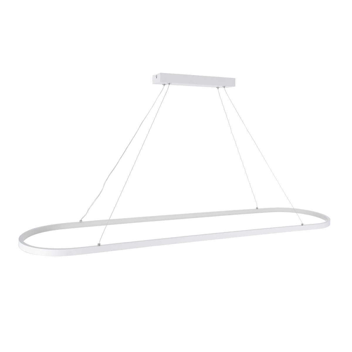 GLOBOSTAR® BOLIVAR 61272 Μοντέρνο Κρεμαστό Φωτιστικό Οροφής LED 54W 6210lm 360° AC 220-240V IP20 Ρυθμιζόμενο Λευκό CCT με Χειριστήριο από 2700K έως 6000K Dimmable - Lumileds SMD Chip - Λευκό Ματ - Μ120 x Π30 x Υ2cm - 3 Χρόνια Εγγύηση - ledmania.gr