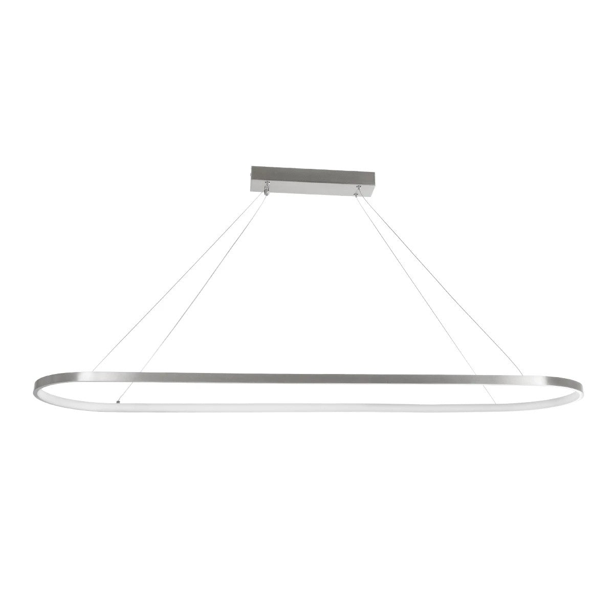 GLOBOSTAR® BOLIVAR 61273 Μοντέρνο Κρεμαστό Φωτιστικό Οροφής LED 54W 6210lm 360° AC 220-240V IP20 Ρυθμιζόμενο Λευκό CCT με Χειριστήριο από 2700K έως 6000K Dimmable - Lumileds SMD Chip - Νίκελ Βούρτσας - Μ120 x Π30 x Υ2cm - 3 Χρόνια Εγγύηση - ledmania.gr