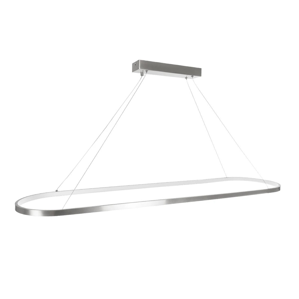 GLOBOSTAR® BOLIVAR 61273 Μοντέρνο Κρεμαστό Φωτιστικό Οροφής LED 54W 6210lm 360° AC 220-240V IP20 Ρυθμιζόμενο Λευκό CCT με Χειριστήριο από 2700K έως 6000K Dimmable - Lumileds SMD Chip - Νίκελ Βούρτσας - Μ120 x Π30 x Υ2cm - 3 Χρόνια Εγγύηση - ledmania.gr
