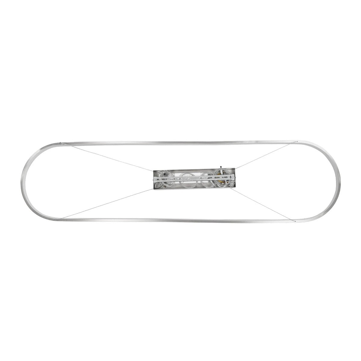 GLOBOSTAR® BOLIVAR 61273 Μοντέρνο Κρεμαστό Φωτιστικό Οροφής LED 54W 6210lm 360° AC 220-240V IP20 Ρυθμιζόμενο Λευκό CCT με Χειριστήριο από 2700K έως 6000K Dimmable - Lumileds SMD Chip - Νίκελ Βούρτσας - Μ120 x Π30 x Υ2cm - 3 Χρόνια Εγγύηση - ledmania.gr