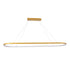 GLOBOSTAR® BOLIVAR 61274 Μοντέρνο Κρεμαστό Φωτιστικό Οροφής LED 54W 6210lm 360° AC 220-240V IP20 Ρυθμιζόμενο Λευκό CCT με Χειριστήριο από 2700K έως 6000K Dimmable - Lumileds SMD Chip - Χρυσό Βούρτσας - Μ120 x Π30 x Υ2cm - 3 Χρόνια Εγγύηση - ledmania.gr