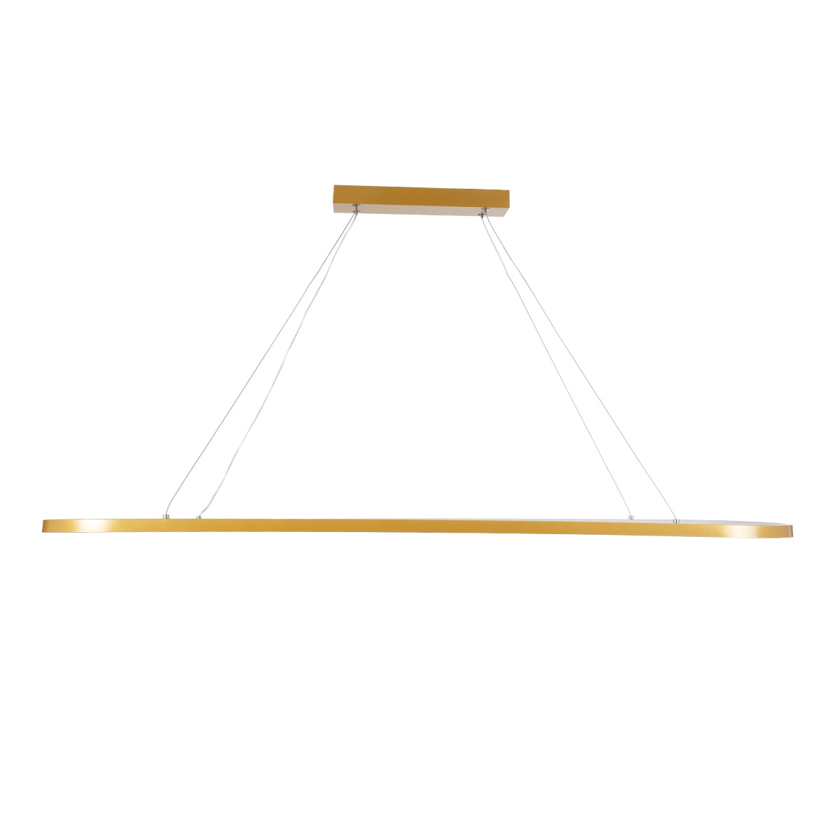 GLOBOSTAR® BOLIVAR 61274 Μοντέρνο Κρεμαστό Φωτιστικό Οροφής LED 54W 6210lm 360° AC 220-240V IP20 Ρυθμιζόμενο Λευκό CCT με Χειριστήριο από 2700K έως 6000K Dimmable - Lumileds SMD Chip - Χρυσό Βούρτσας - Μ120 x Π30 x Υ2cm - 3 Χρόνια Εγγύηση - ledmania.gr