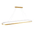 GLOBOSTAR® BOLIVAR 61274 Μοντέρνο Κρεμαστό Φωτιστικό Οροφής LED 54W 6210lm 360° AC 220-240V IP20 Ρυθμιζόμενο Λευκό CCT με Χειριστήριο από 2700K έως 6000K Dimmable - Lumileds SMD Chip - Χρυσό Βούρτσας - Μ120 x Π30 x Υ2cm - 3 Χρόνια Εγγύηση - ledmania.gr