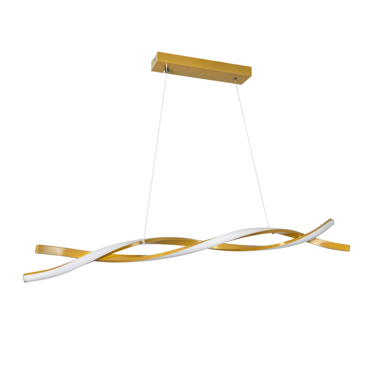 GloboStar® MORALES 61278 Κρεμαστό Φωτιστικό Οροφής Design LED CCT 54W 6048lm 200° AC 220-240V - Εναλλαγή Φωτισμού μέσω Τηλεχειριστηρίου All In One Ψυχρό 6000k+Φυσικό 4500k+Θερμό 2700k Dimmable Μ90 x Π14 x Υ14cm - Χρυσό Πλατίνα - 3 Years Warranty - ledmania.gr