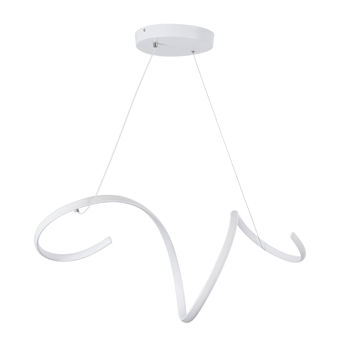 GloboStar® SPIRALE 61284 Κρεμαστό Φωτιστικό Οροφής Design LED CCT 75W 8400lm 300° AC 220-240V - Εναλλαγή Φωτισμού μέσω Τηλεχειριστηρίου All In One Ψυχρό 6000k+Φυσικό 4500k+Θερμό 2700k Dimmable Μ72 x Π25 x Υ30cm - Λευκό - 3 Years Warranty - ledmania.gr