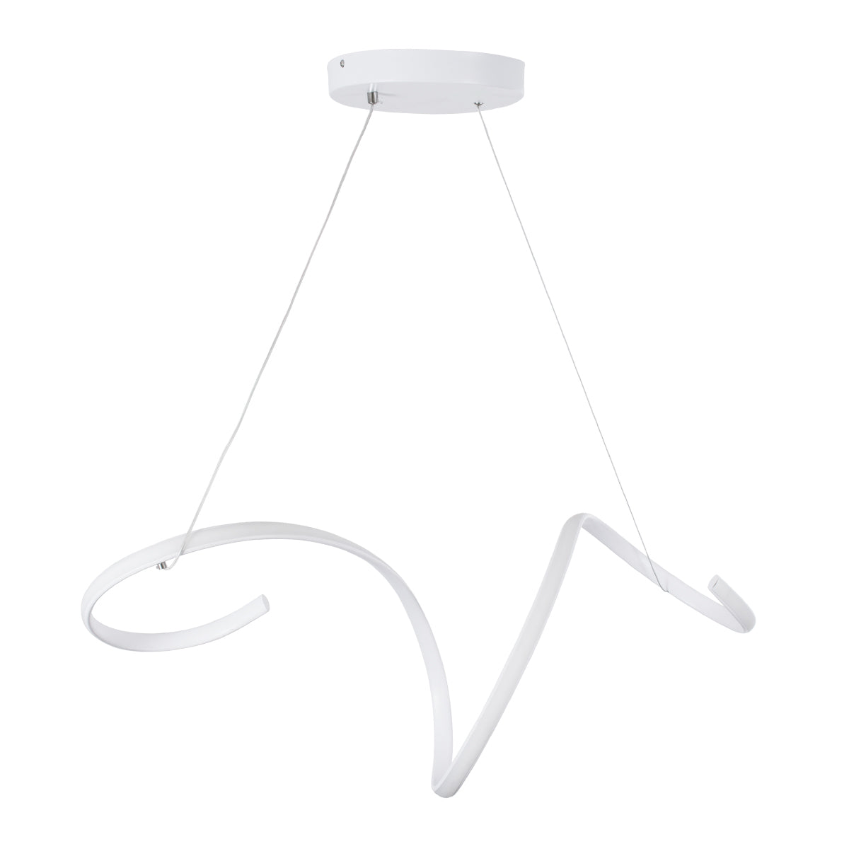 GloboStar® SPIRALE 61284 Κρεμαστό Φωτιστικό Οροφής Design LED CCT 75W 8400lm 300° AC 220-240V - Εναλλαγή Φωτισμού μέσω Τηλεχειριστηρίου All In One Ψυχρό 6000k+Φυσικό 4500k+Θερμό 2700k Dimmable Μ72 x Π25 x Υ30cm - Λευκό - 3 Years Warranty - ledmania.gr
