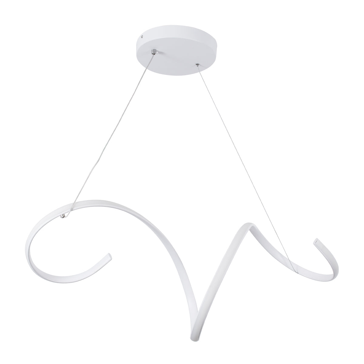 GloboStar® SPIRALE 61284 Κρεμαστό Φωτιστικό Οροφής Design LED CCT 75W 8400lm 300° AC 220-240V - Εναλλαγή Φωτισμού μέσω Τηλεχειριστηρίου All In One Ψυχρό 6000k+Φυσικό 4500k+Θερμό 2700k Dimmable Μ72 x Π25 x Υ30cm - Λευκό - 3 Years Warranty - ledmania.gr
