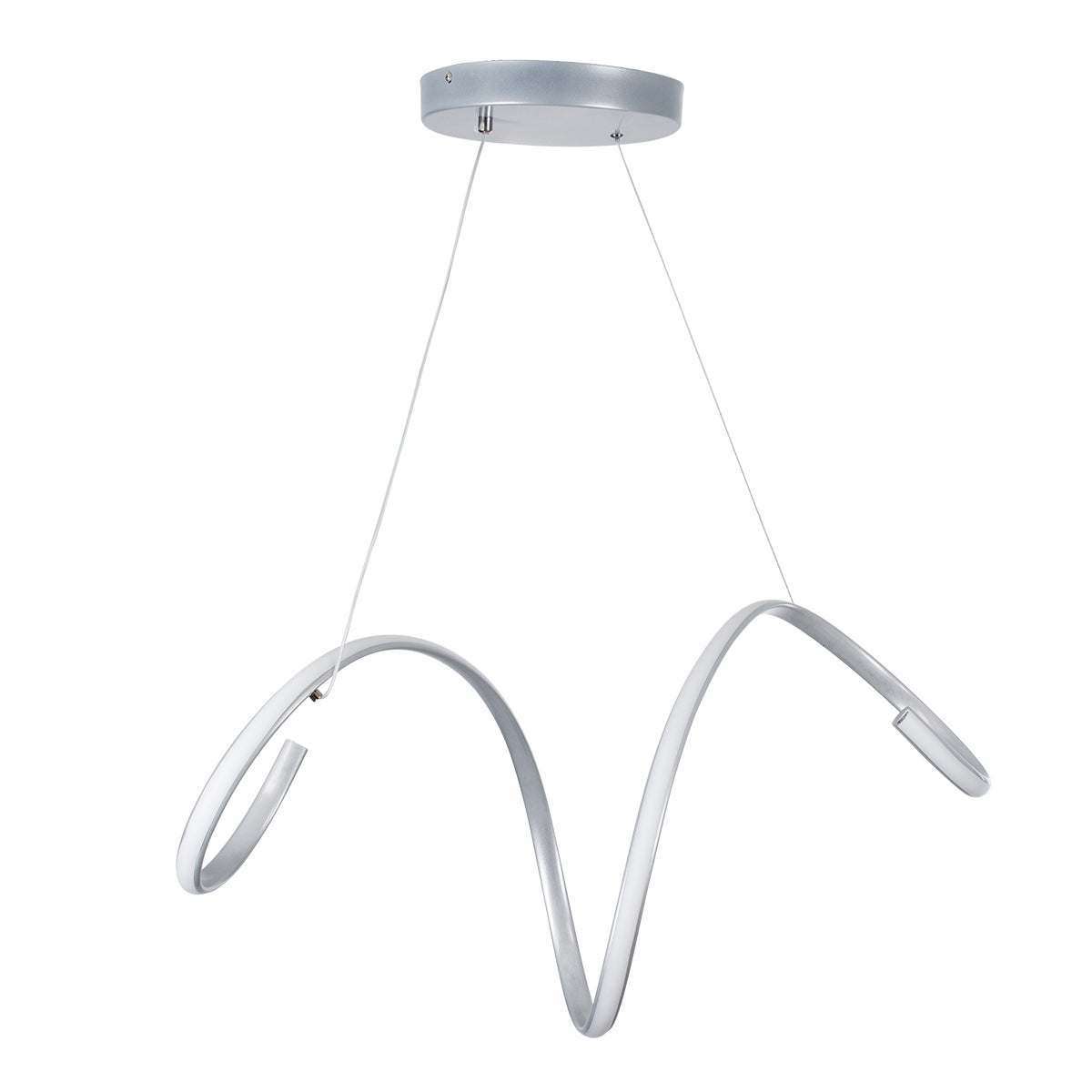 GloboStar® SPIRALE 61285 Κρεμαστό Φωτιστικό Οροφής Design LED CCT 75W 8400lm 300° AC 220-240V - Εναλλαγή Φωτισμού μέσω Τηλεχειριστηρίου All In One Ψυχρό 6000k+Φυσικό 4500k+Θερμό 2700k Dimmable Μ72 x Π25 x Υ30cm - Νίκελ Βούρτσας - 3 Years Warranty - ledmania.gr
