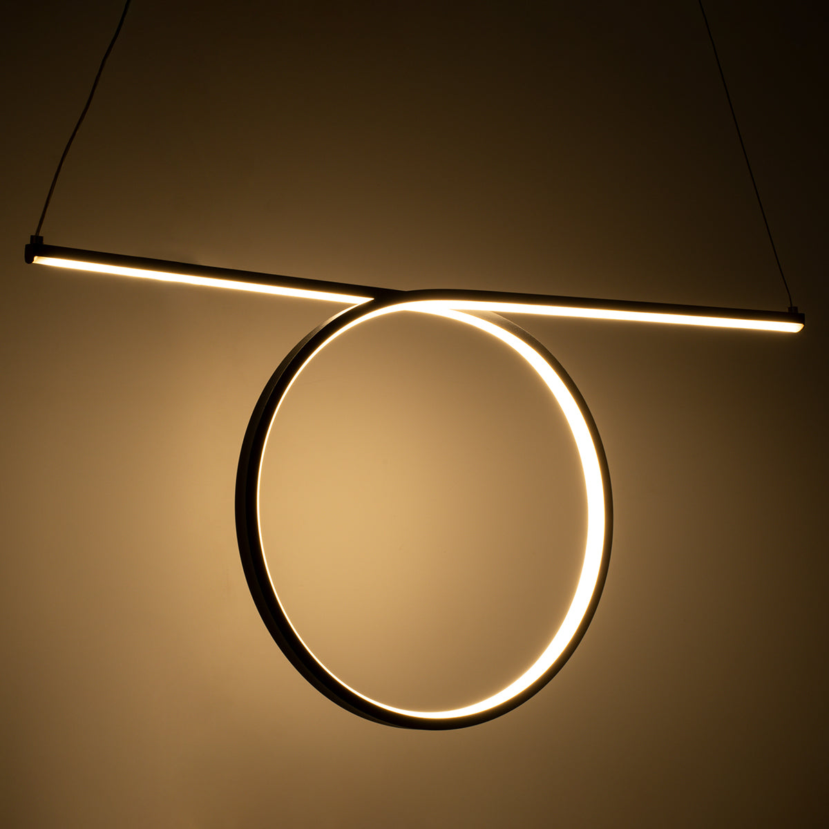 GLOBOSTAR® ROME 61294 Μοντέρνο Κρεμαστό Φωτιστικό Οροφής LED 24W 2640lm 200° AC 220-240V IP20 Ρυθμιζόμενο Λευκό CCT με On/Off 2700K/4500K/6000K - Lumileds SMD Chip - Μαύρο Ματ - Μ65.5 x Π4 x Υ33cm - 3 Χρόνια Εγγύηση