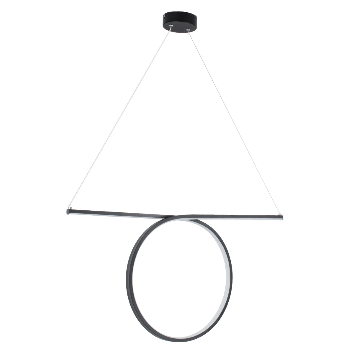 GLOBOSTAR® ROME 61294 Μοντέρνο Κρεμαστό Φωτιστικό Οροφής LED 24W 2640lm 200° AC 220-240V IP20 Ρυθμιζόμενο Λευκό CCT με On/Off 2700K/4500K/6000K - Lumileds SMD Chip - Μαύρο Ματ - Μ65.5 x Π4 x Υ33cm - 3 Χρόνια Εγγύηση