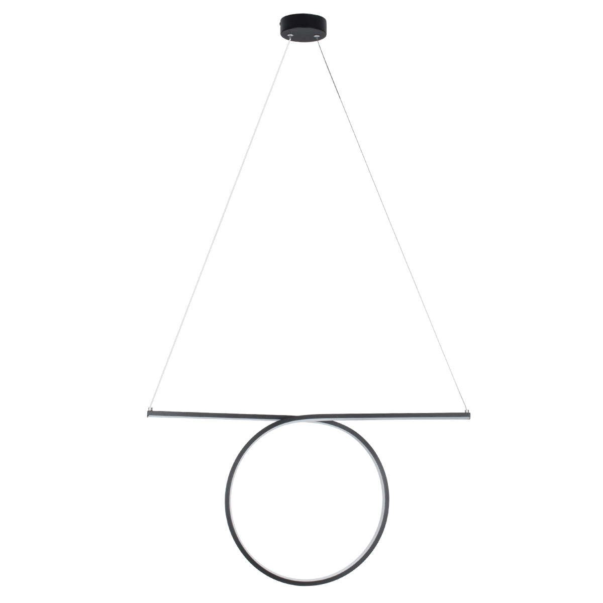 GLOBOSTAR® ROME 61294 Μοντέρνο Κρεμαστό Φωτιστικό Οροφής LED 24W 2640lm 200° AC 220-240V IP20 Ρυθμιζόμενο Λευκό CCT με On/Off 2700K/4500K/6000K - Lumileds SMD Chip - Μαύρο Ματ - Μ65.5 x Π4 x Υ33cm - 3 Χρόνια Εγγύηση