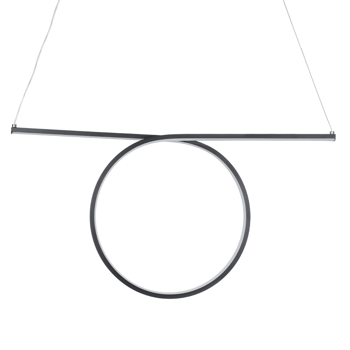 GLOBOSTAR® ROME 61294 Μοντέρνο Κρεμαστό Φωτιστικό Οροφής LED 24W 2640lm 200° AC 220-240V IP20 Ρυθμιζόμενο Λευκό CCT με On/Off 2700K/4500K/6000K - Lumileds SMD Chip - Μαύρο Ματ - Μ65.5 x Π4 x Υ33cm - 3 Χρόνια Εγγύηση