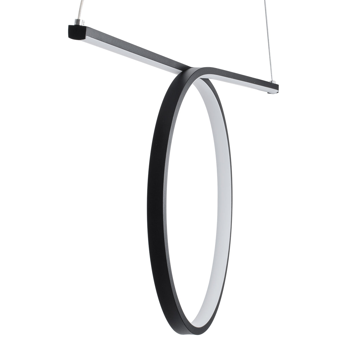 GLOBOSTAR® ROME 61294 Μοντέρνο Κρεμαστό Φωτιστικό Οροφής LED 24W 2640lm 200° AC 220-240V IP20 Ρυθμιζόμενο Λευκό CCT με On/Off 2700K/4500K/6000K - Lumileds SMD Chip - Μαύρο Ματ - Μ65.5 x Π4 x Υ33cm - 3 Χρόνια Εγγύηση