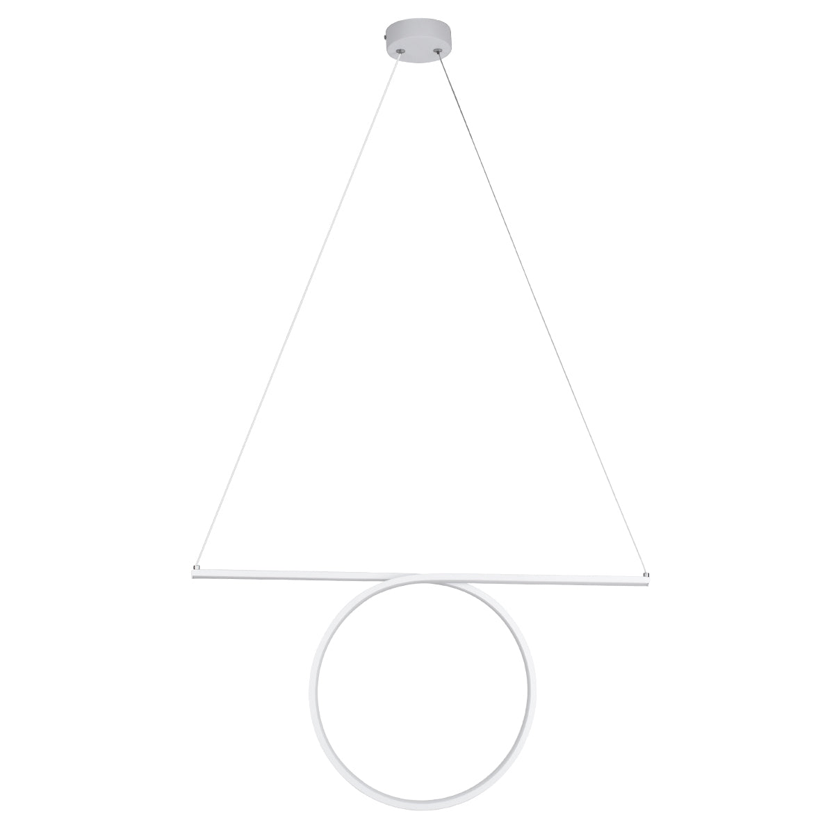 GLOBOSTAR® ROME 61295 Μοντέρνο Κρεμαστό Φωτιστικό Οροφής LED 24W 2640lm 200° AC 220-240V IP20 Ρυθμιζόμενο Λευκό CCT με On/Off 2700K/4500K/6000K - Lumileds SMD Chip - Λευκό Ματ - Μ65.5 x Π4 x Υ33cm - 3 Χρόνια Εγγύηση