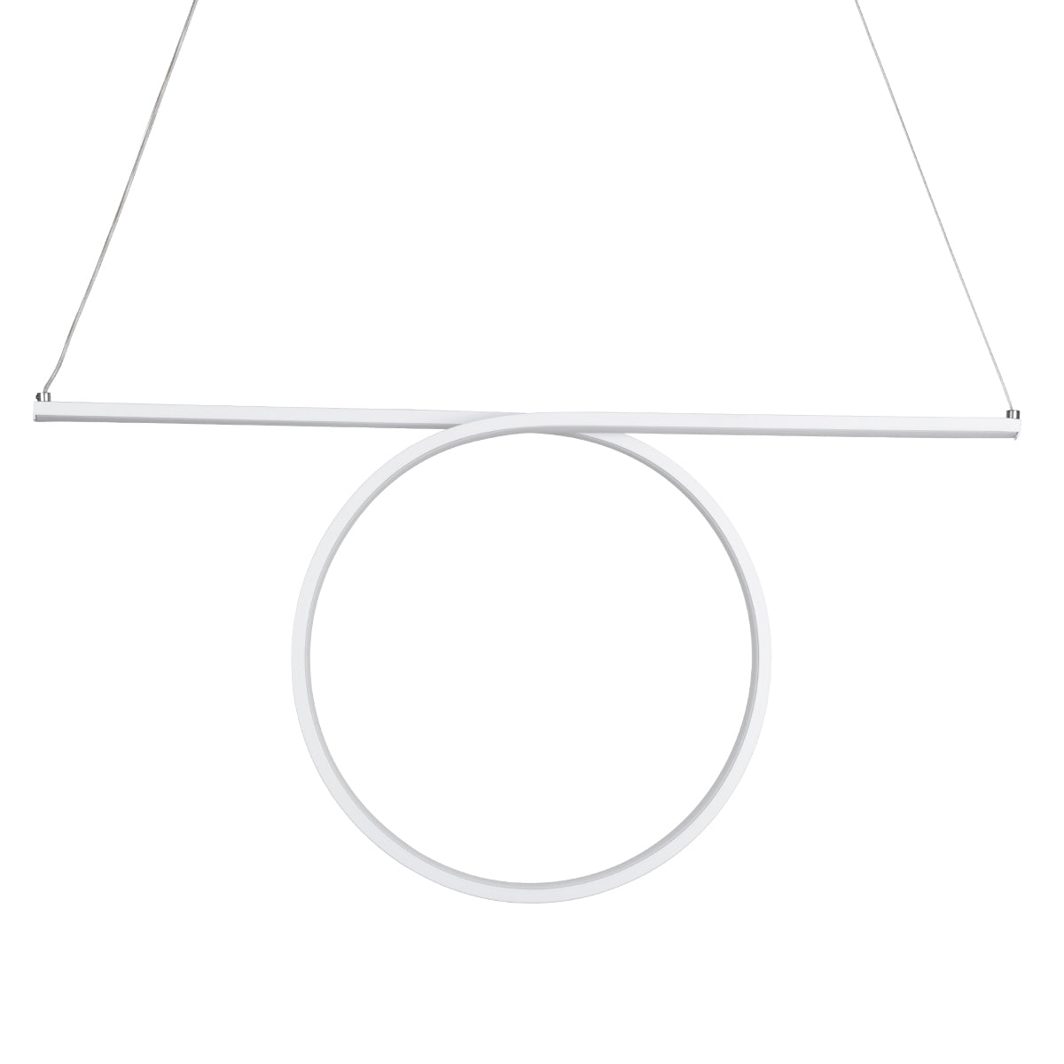 GLOBOSTAR® ROME 61295 Μοντέρνο Κρεμαστό Φωτιστικό Οροφής LED 24W 2640lm 200° AC 220-240V IP20 Ρυθμιζόμενο Λευκό CCT με On/Off 2700K/4500K/6000K - Lumileds SMD Chip - Λευκό Ματ - Μ65.5 x Π4 x Υ33cm - 3 Χρόνια Εγγύηση