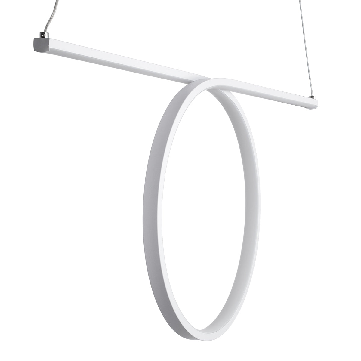 GLOBOSTAR® ROME 61295 Μοντέρνο Κρεμαστό Φωτιστικό Οροφής LED 24W 2640lm 200° AC 220-240V IP20 Ρυθμιζόμενο Λευκό CCT με On/Off 2700K/4500K/6000K - Lumileds SMD Chip - Λευκό Ματ - Μ65.5 x Π4 x Υ33cm - 3 Χρόνια Εγγύηση