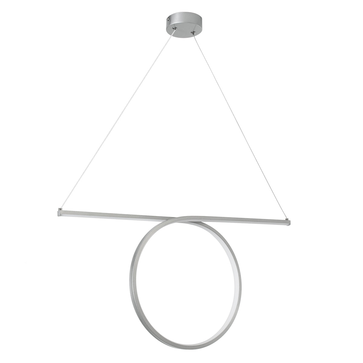 GLOBOSTAR® ROME 61296 Μοντέρνο Κρεμαστό Φωτιστικό Οροφής LED 24W 2640lm 200° AC 220-240V IP20 Ρυθμιζόμενο Λευκό CCT με On/Off 2700K/4500K/6000K - Lumileds SMD Chip - Νίκελ Βούρτσας - Μ65.5 x Π4 x Υ33cm - 3 Χρόνια Εγγύηση