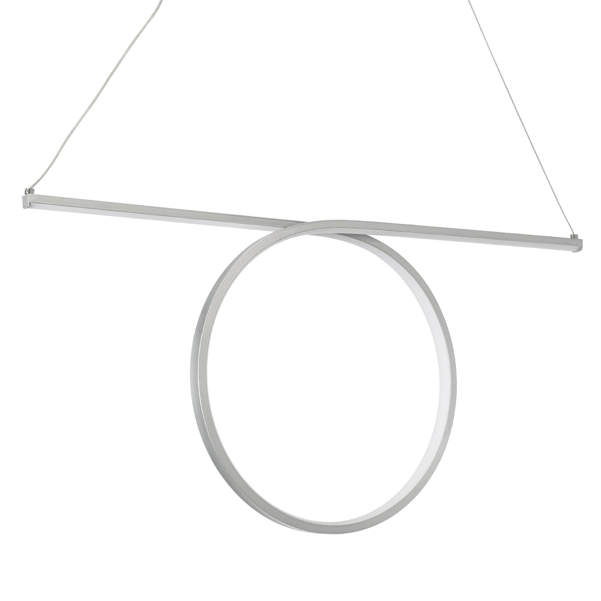 GLOBOSTAR® ROME 61296 Μοντέρνο Κρεμαστό Φωτιστικό Οροφής LED 24W 2640lm 200° AC 220-240V IP20 Ρυθμιζόμενο Λευκό CCT με On/Off 2700K/4500K/6000K - Lumileds SMD Chip - Νίκελ Βούρτσας - Μ65.5 x Π4 x Υ33cm - 3 Χρόνια Εγγύηση