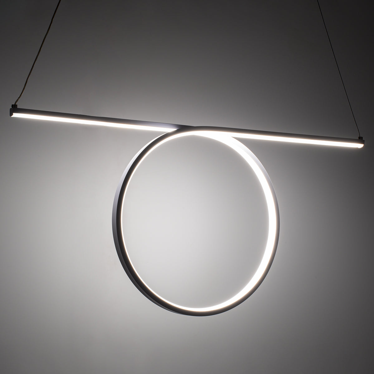 GLOBOSTAR® ROME 61296 Μοντέρνο Κρεμαστό Φωτιστικό Οροφής LED 24W 2640lm 200° AC 220-240V IP20 Ρυθμιζόμενο Λευκό CCT με On/Off 2700K/4500K/6000K - Lumileds SMD Chip - Νίκελ Βούρτσας - Μ65.5 x Π4 x Υ33cm - 3 Χρόνια Εγγύηση