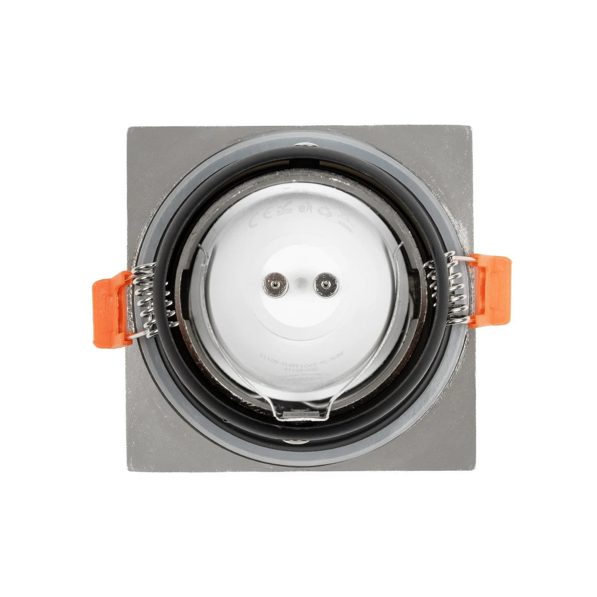 GLOBOSTAR® EPSILON 61318 Χωνευτή Τετράγωνη Βάση Σποτ Οροφής/Μπάνιου για Λάμπα MR16/GU10 Αδιάβροχο IP65 - Νίκελ Βούρτσας Αλουμίνιο & Λευκό Γυαλί - Φ8.5 x Υ4.4cm / Q7.5 x 7.5cm - ledmania.gr