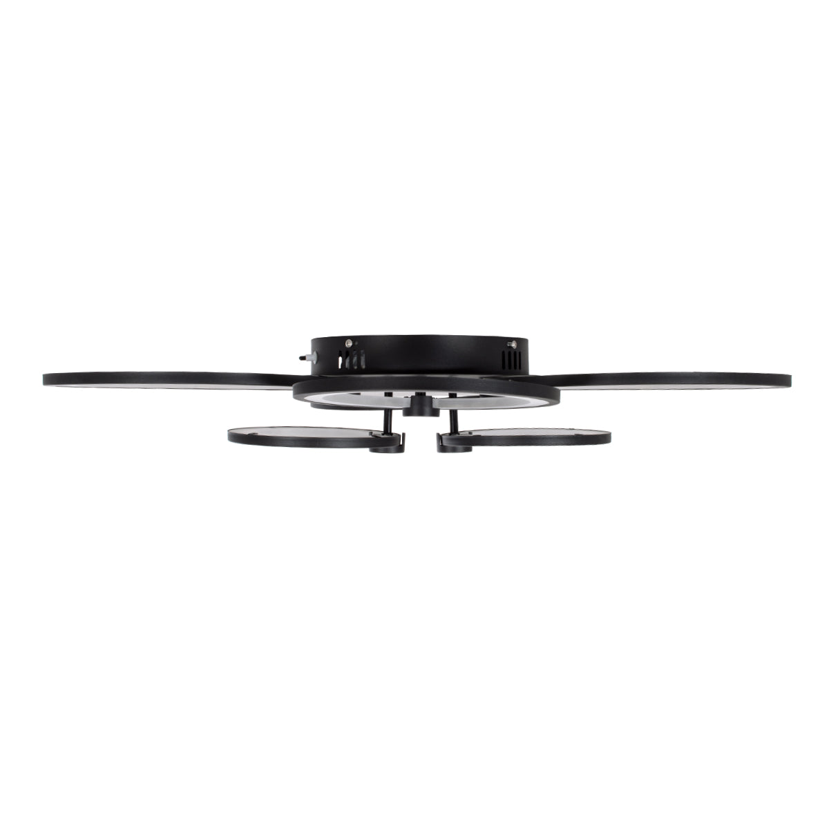 GloboStar® ROYAL-R 61323 Φωτιστικό Οροφής Design LED CCT 135W 16200lm 360° AC 220-240V - Εναλλαγή Φωτισμού μέσω Τηλεχειριστηρίου All In One Ψυχρό 6000k+Φυσικό 4500k+Θερμό 2700k Dimmable Μ80.5 x Π59 x Υ12cm - Μαύρο - 3 Years Warranty - ledmania.gr