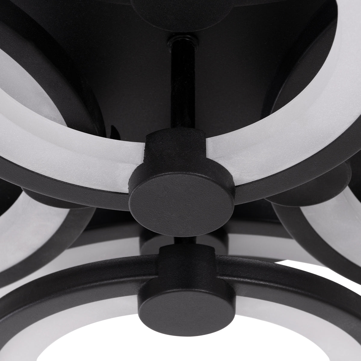 GloboStar® ROYAL-R 61323 Φωτιστικό Οροφής Design LED CCT 135W 16200lm 360° AC 220-240V - Εναλλαγή Φωτισμού μέσω Τηλεχειριστηρίου All In One Ψυχρό 6000k+Φυσικό 4500k+Θερμό 2700k Dimmable Μ80.5 x Π59 x Υ12cm - Μαύρο - 3 Years Warranty - ledmania.gr