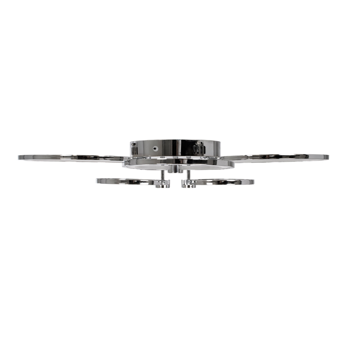 GloboStar® ROYAL-R 61324 Φωτιστικό Οροφής Design LED CCT 135W 16200lm 360° AC 220-240V - Εναλλαγή Φωτισμού μέσω Τηλεχειριστηρίου All In One Ψυχρό 6000k+Φυσικό 4500k+Θερμό 2700k Dimmable Μ80.5 x Π59 x Υ12cm - Νίκελ Χρώμιο - 3 Years Warranty - ledmania.gr