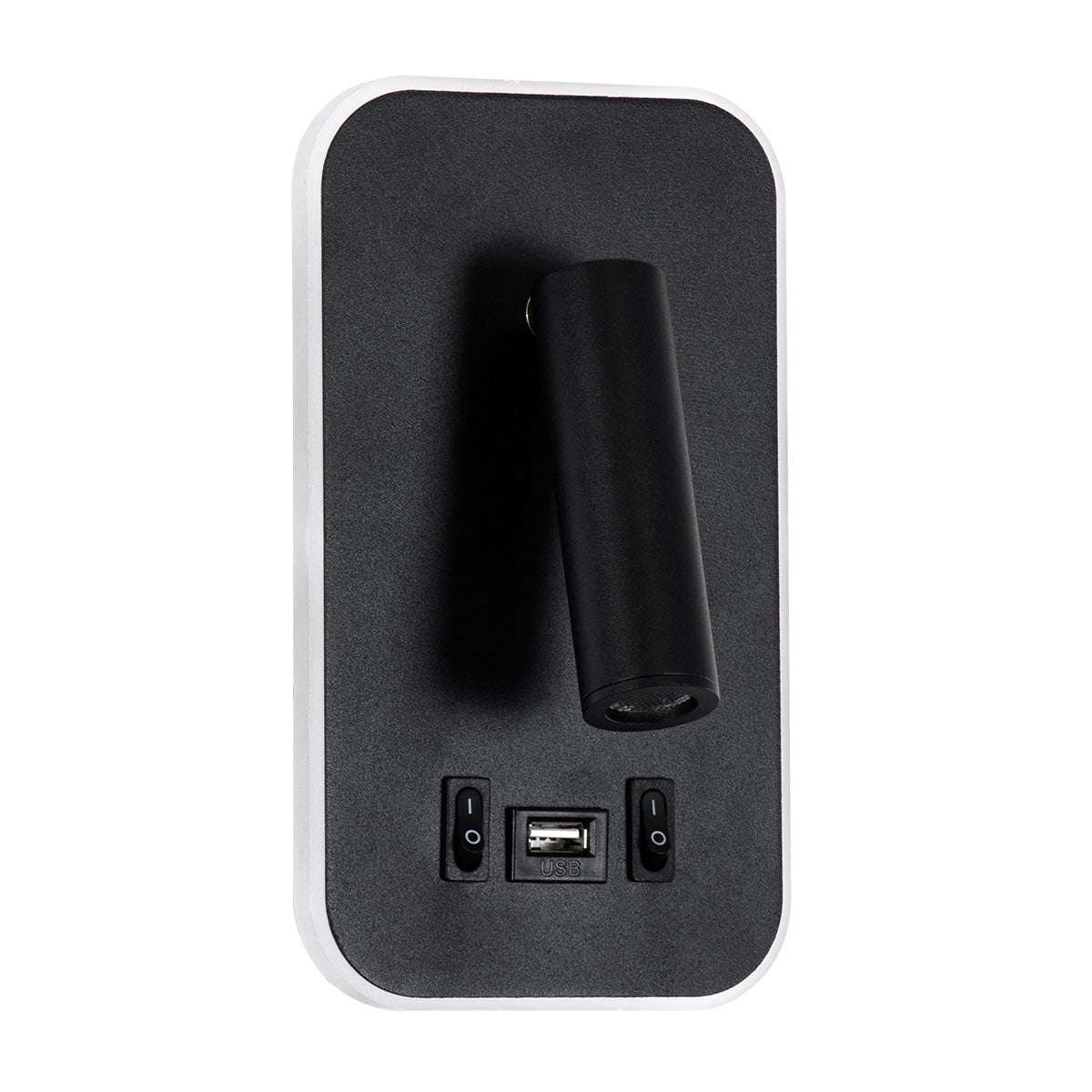 GLOBOSTAR® LADY-O 61363 Μοντέρνο Φωτιστικό Τοίχου - Απλίκα Ξενοδοχείου Reading Light με Φορτιστή USB 3A LED 10W 1000lm 36° & 360° AC 220-240V IP20 Φυσικό Λευκό 4500K - Bridgelux COB Chip & TÜV SÜD Driver - Μαύρο Ματ - Μ10.5 x Π10 x Υ18.5cm - 3 Χρόνια Ε...