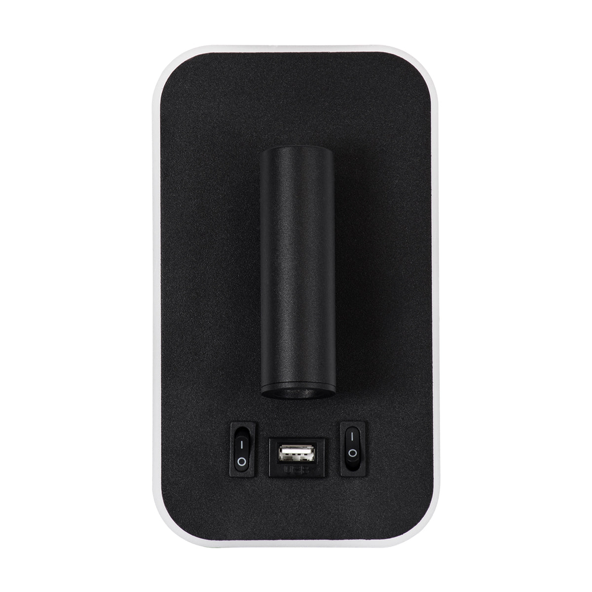 GLOBOSTAR® LADY-O 61363 Μοντέρνο Φωτιστικό Τοίχου - Απλίκα Ξενοδοχείου Reading Light με Φορτιστή USB 3A LED 10W 1000lm 36° & 360° AC 220-240V IP20 Φυσικό Λευκό 4500K - Bridgelux COB Chip & TÜV SÜD Driver - Μαύρο Ματ - Μ10.5 x Π10 x Υ18.5cm - 3 Χρόνια Ε...