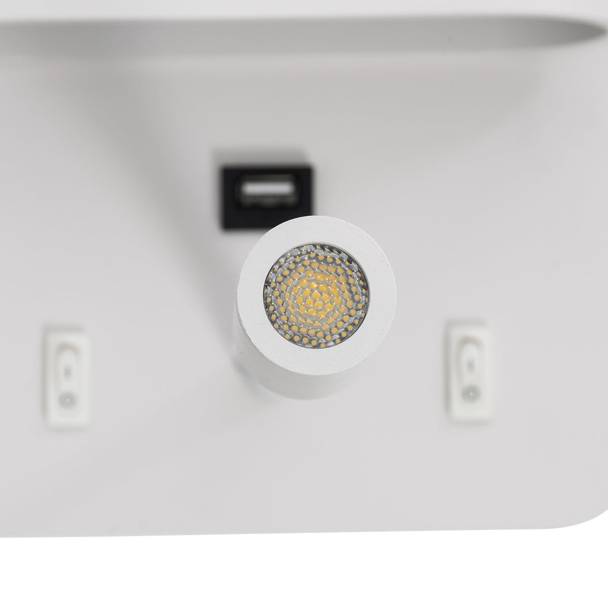 GloboStar® IBIS 61368 Μοντέρνο Φωτιστικό Τοίχου - Απλίκα Ξενοδοχείου Bed Side LED 10W 1100lm 36° & 360° AC 220-240V - Reading Light & Up/Down Light - Φορτιστής USB 3A - Μ10 x Π6.1 x Υ18cm - Φυσικό Λευκό 4500K - Λευκό - ledmania.gr