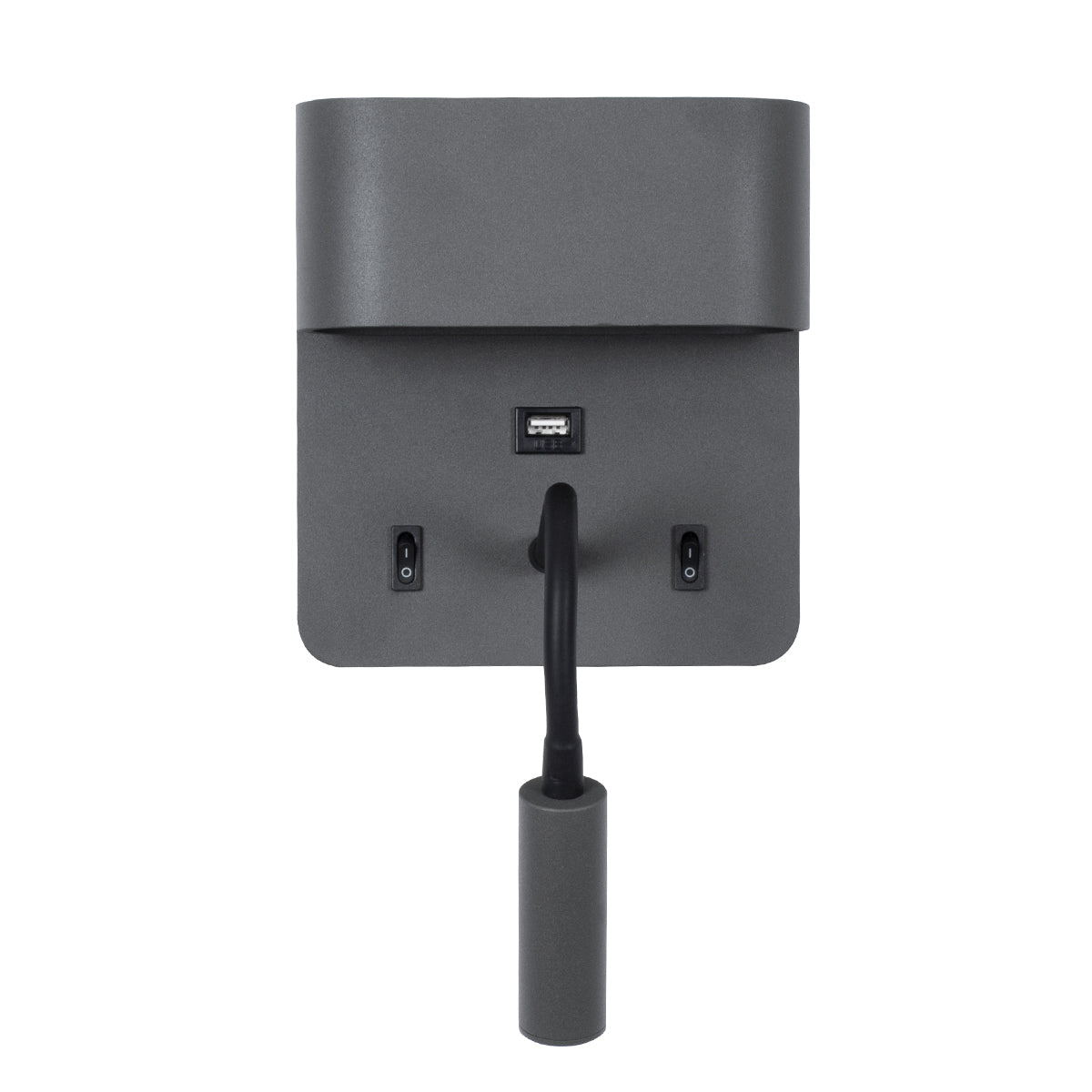 GLOBOSTAR® IBIS 61369 Μοντέρνο Φωτιστικό Τοίχου - Απλίκα Ξενοδοχείου Reading Light με Φορτιστή USB 3A LED 10W 1100lm 36° & 360° AC 220-240V IP20 Φυσικό Λευκό 4500K - Bridgelux COB Chip & TÜV SÜD Driver - Γκρι Ανθρακί Ματ - Μ10 x Π6.1 x Υ18cm - 3 Χρόνια...