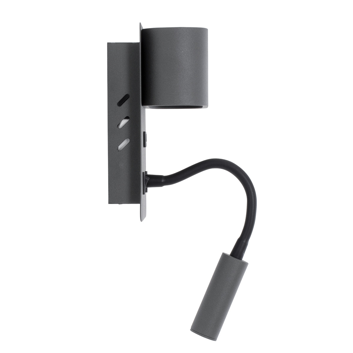 GLOBOSTAR® IBIS 61369 Μοντέρνο Φωτιστικό Τοίχου - Απλίκα Ξενοδοχείου Reading Light με Φορτιστή USB 3A LED 10W 1100lm 36° & 360° AC 220-240V IP20 Φυσικό Λευκό 4500K - Bridgelux COB Chip & TÜV SÜD Driver - Γκρι Ανθρακί Ματ - Μ10 x Π6.1 x Υ18cm - 3 Χρόνια...